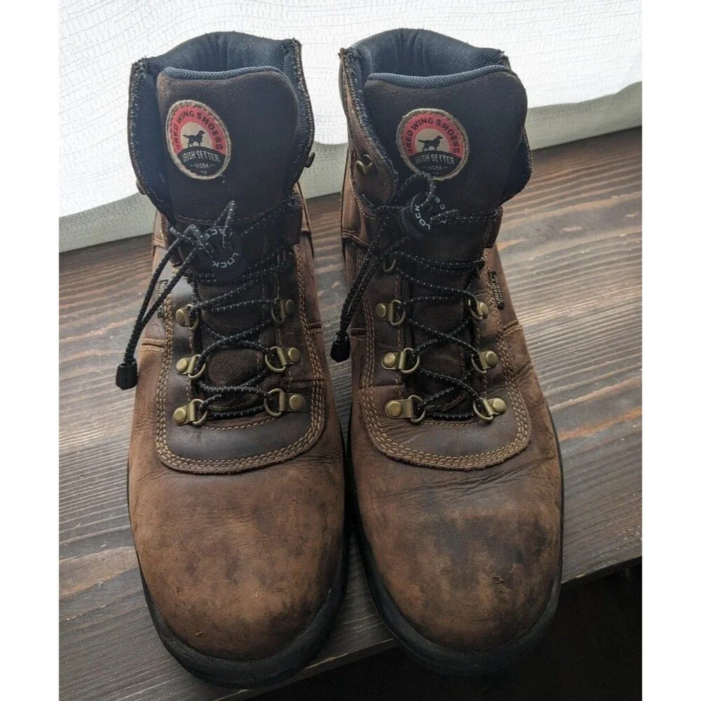 Mens Red Wing Irish Setter 83617 Brown Leather Soft Toe Work Boots Size 12
